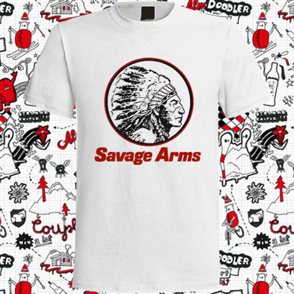 

new savage arms firearms gun logo men's white t-shirt size s to 3xl, White;black