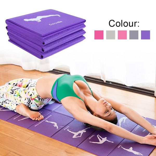 

yoga pose exercise mat folding pvc with position non slip for beginner gymnastics pad 1730x610x5mm mats