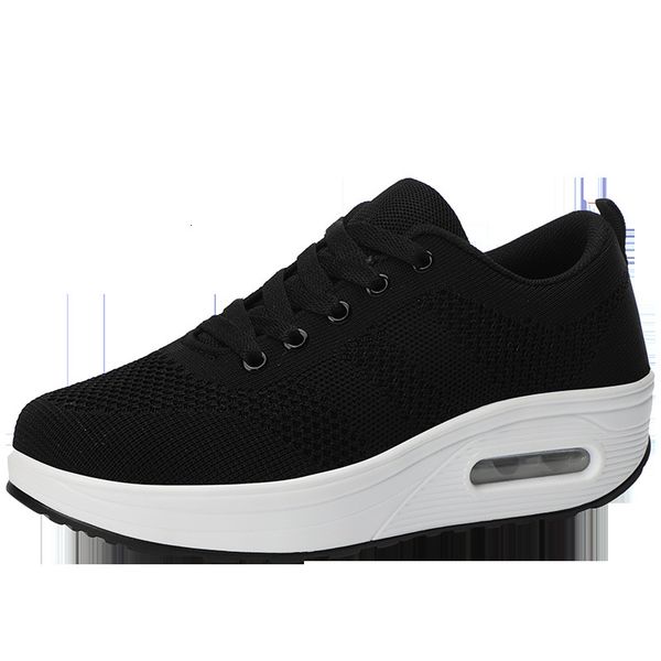 

dress shoes women casual fashion breathable walking mesh flat sneakers gym vulcanized shoe 60kr, Black