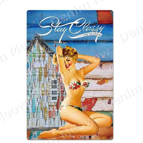 

we can do it vintage metal plates pub wall painting home decor bar tin signs girl art poster beauty decoration 20*30cm a355