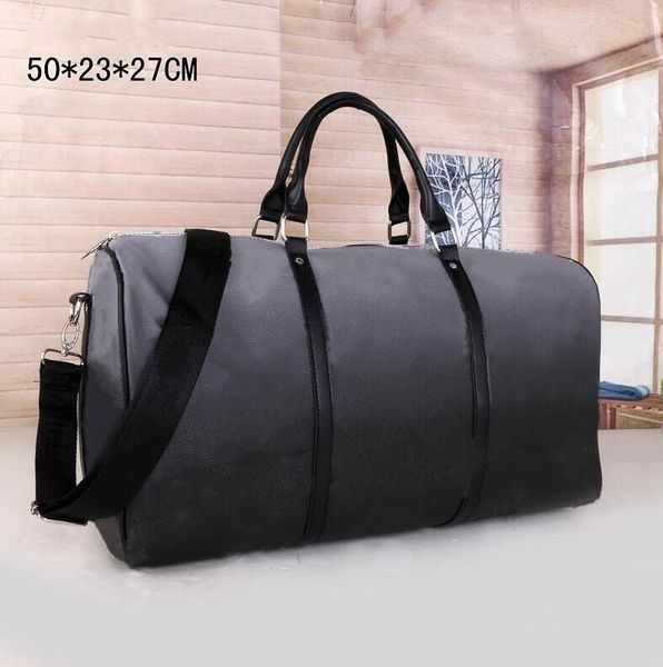 

women men bags fashion duffle bag leather luggage handbags large capacity sport 50cm