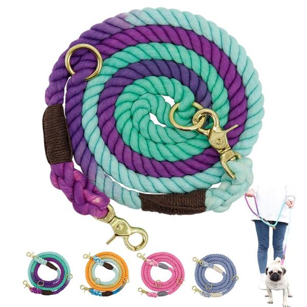 

dog collars & leashes pet leash soft rope nylon dogs long heavy duty puppy walking hiking lead ropes for accessories