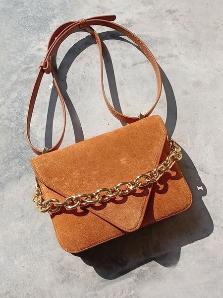 

evening bags 2021 suede calfskin leather shoulder bag for women luxury designer crossbody metal chain hanging drop small handbags