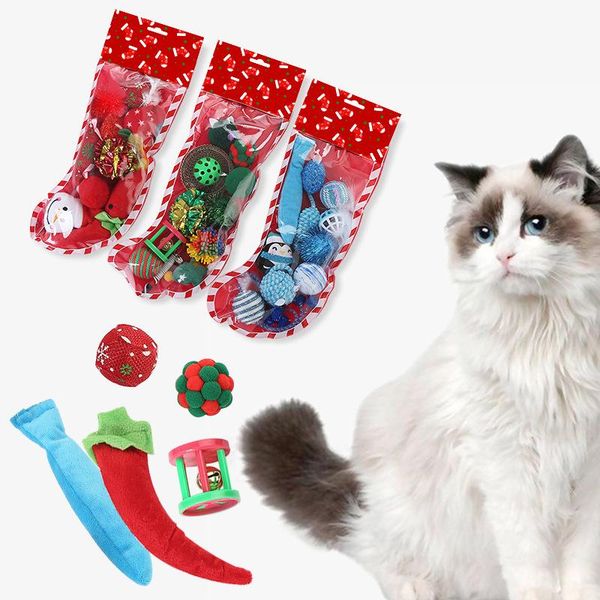 

cat toys pet toy christmas packaged combination pe sock packing teaser set