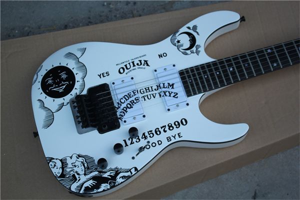 

white double rock elegant super electric guitar