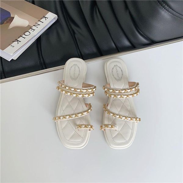 

slippers 2021 summer casual women slipper flat heel, Black