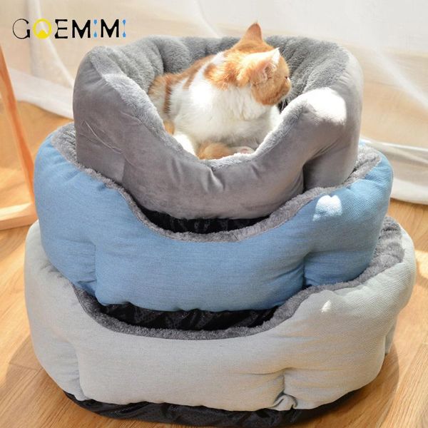 

cat beds & furniture warm pet bed house winter fodable sleeping mat pad nest kennel cushion kitten supplies for cats