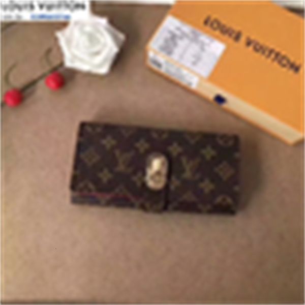 

card brand designer luxury m58288 key new wallet rose red women phone real leather long wallets chain holders wallet pouches cases purse clu, Red;black