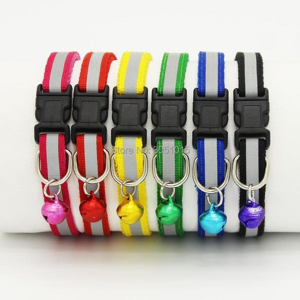 

dog collars & leashes wholesale 100pcs safety reflective collar adjustable for puppy cat pet accessories dogs