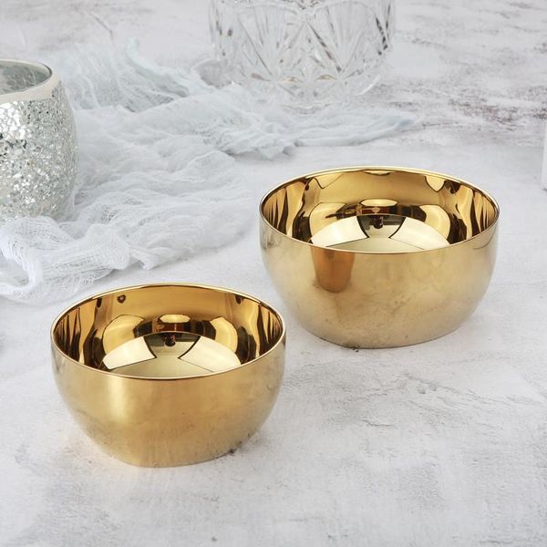 

bowls 304 stainless steel rice bowl rose/gold/silver color double layer heat resistant noodle ramen container kitchen tableware