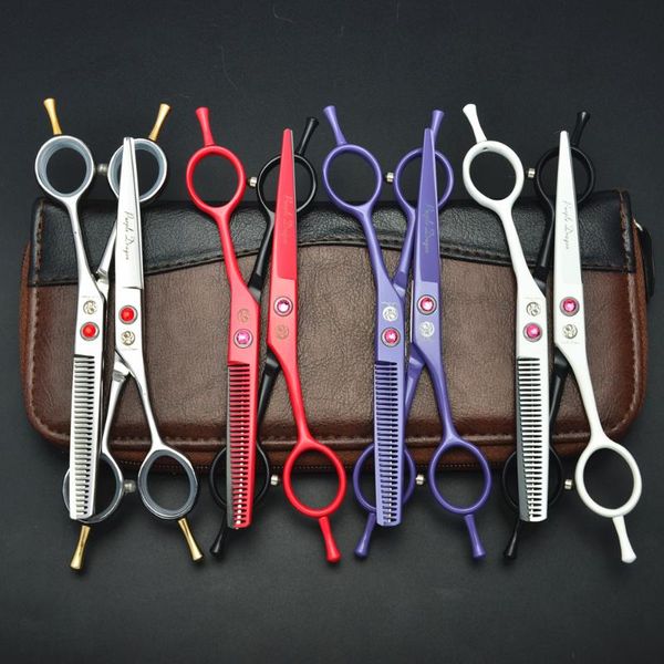 

hair scissors 2pcs 1012z 5.5'' purple dragon hairdressing 440c cutting thinning shears professional