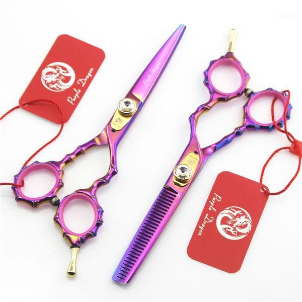 

purple dragon 5.5 inch bamboo handle hairdressing japanese scissors kappers scharen professional scissors1