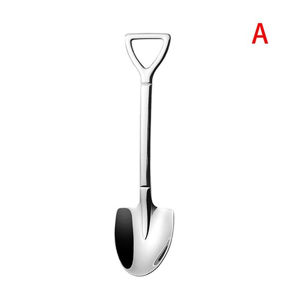 

spoons 1pc 304 stainless steel shovel spoon cute engineer flat pointed eat dessert cake ice cream watermelon