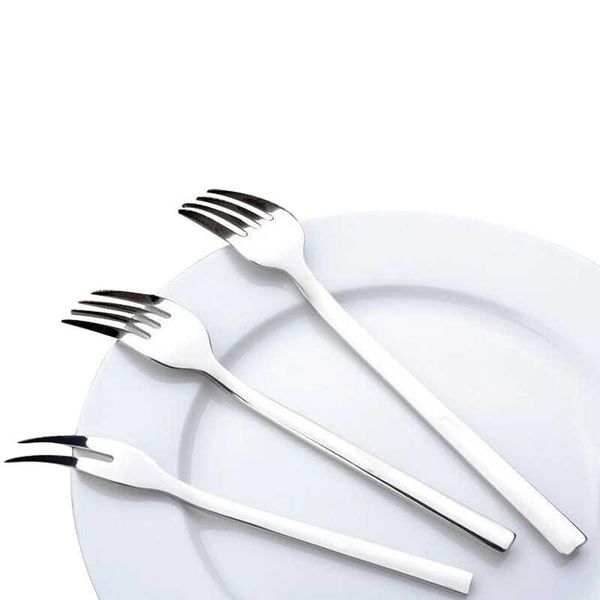 

forks 6pcs 304 stainless steel dinner fork thickness dessert cake fruit korean tableware lunch flatware set 15/18/21cm