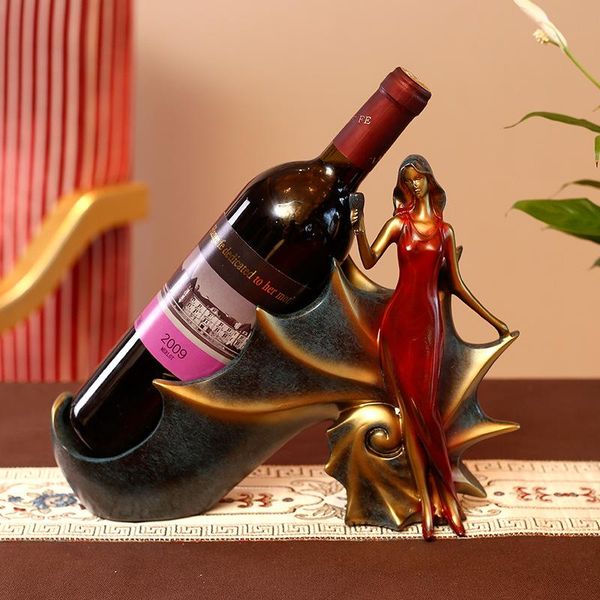 

tablewine racks european-style furnishing creative resin crafts women holder model design living room home bar decortaion gift 30x10x23c