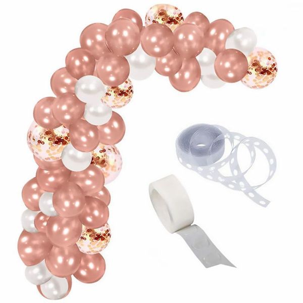 

set rose gold balloons latex confetti party supplies decoration