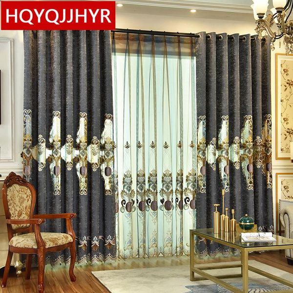 

american villa apartment living room kitchen custom embroidered curtains exquisite luxury window curtain bedroom & drapes