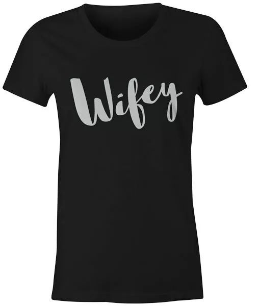 

wifey womens t-shirt quote slogan tumblr hipster hen do tee, White;black