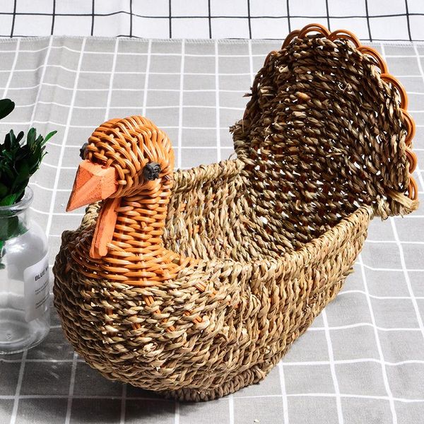 

storage baskets spot straw basket cartoon turkey shape home table snack