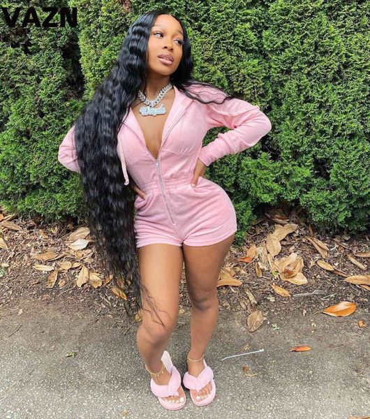 

young sweet summer pink women rompers solid playsuit full sleeve hooded casual girl daily playsuits, Black;white