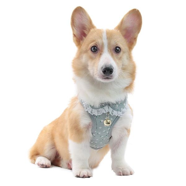 

dog collars & leashes breast sling bell bowknot leash breathable mesh pet