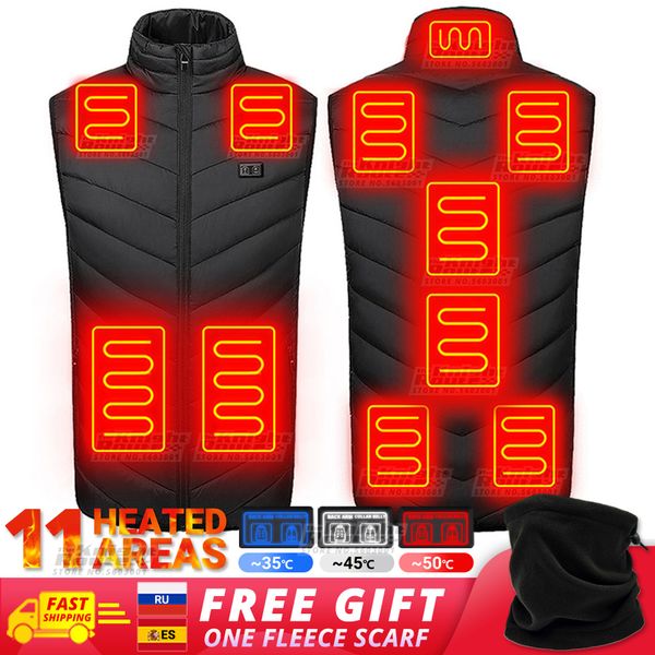 

men's and women's automatic heating vt, warm in winter, zone 11, usb connection, Black;white