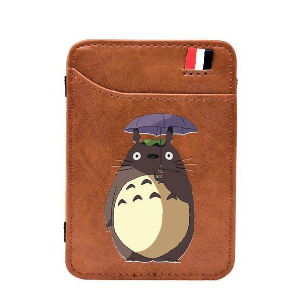 

classic my neighbor totoro theme wallet leather magic wallets fashion men women money clips card purse cash holder, Red;black