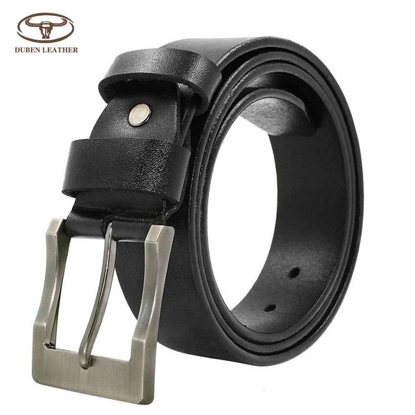 

customized leather belt men's pin buckle two-layer body leisure 523, Black;brown