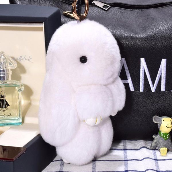 

keychains fashion fur keychain gift for women/kids bag pendant jewelry trinket men's car key ring chain, Silver