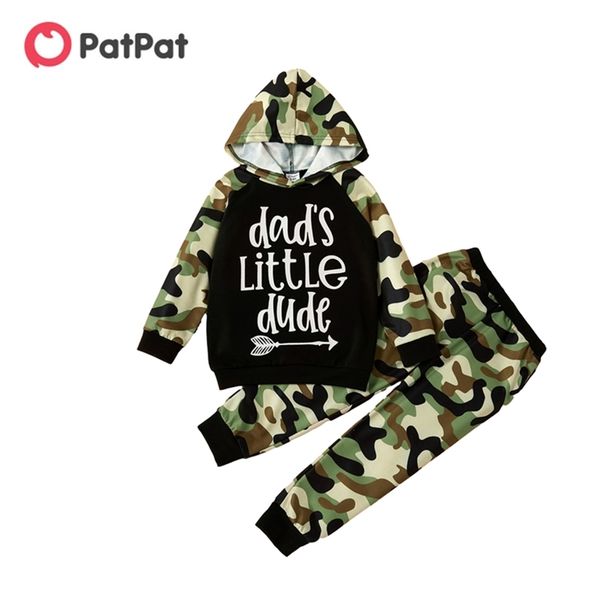 

arrival spring and autumn toddler boy camouflage hoodie pants set children's clothing 210528, White