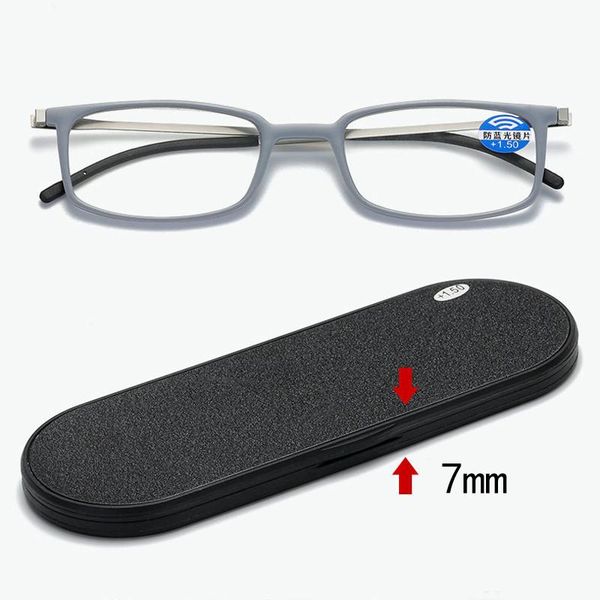 

sunglasses portable anti blue-ray reading glasses for men ultra-thin case stylish and comfortable ultra light women, White;black