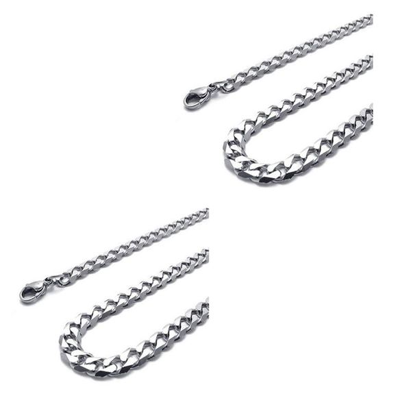 

chains chain necklace men, stainless steel, 8 mm - length 60 cm, Silver