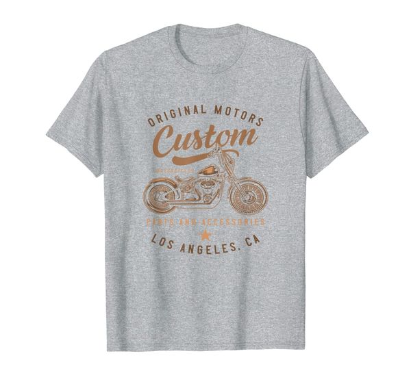 

original motors retro bike america los angeles california t-shirt, White;black