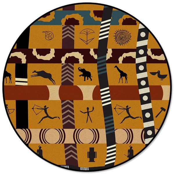 

carpets african style round rug for living room bedroom non-slip chair floor mats kid doormat