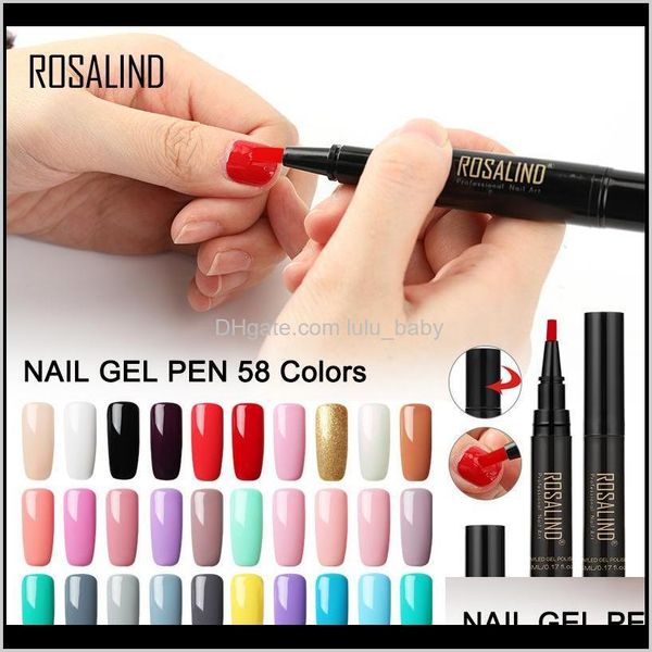 

one step gel nail polish pen 5ml 58 colors soak off white nail brush pen nails art semi permanent uv hybrid ky0ru 8f4ye, Red;pink