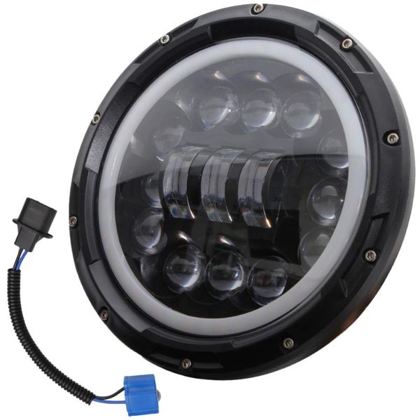 

1pc off-road vehicle working lights 400w round shape 7 inches led angel eye shepherd lamp waterproof light (12 leds bla car headlights