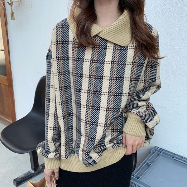 

women's hoodies & sweatshirts plaid sweatshirt women long sleeve kawaii hoodie turn down collar korean fashion pullovers jumper warm, Black
