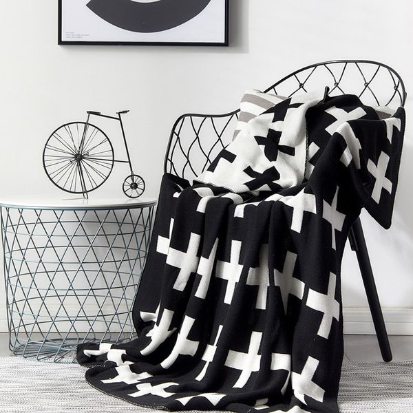 

knitted baby blanket for newborns cotton soft baby swaddle wrap plus pattern infant stroller blanket children bedding 90x100cm