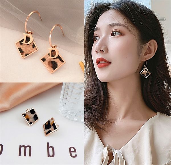 

earrings for winter 2021 new fashion autumn net red versatile leopard female commuter prismatic, Golden