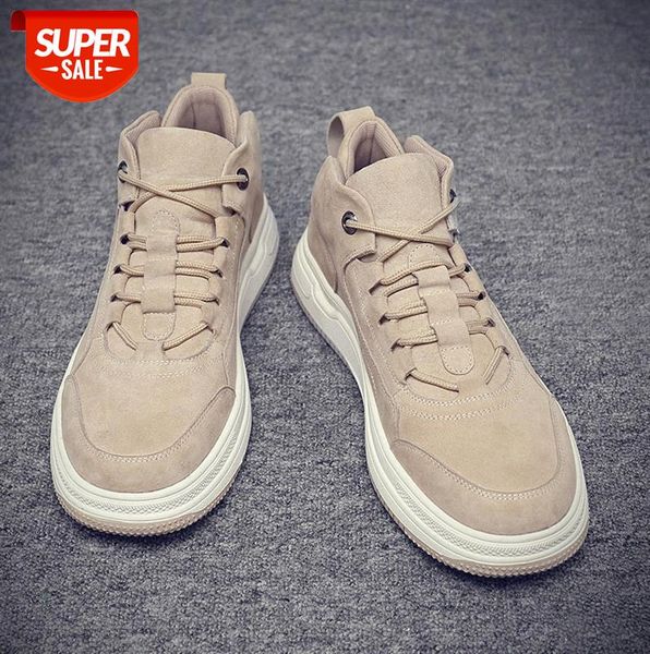 

shoes men men's round toe korean casual sneakers sports breathable mid-high-#5t8a