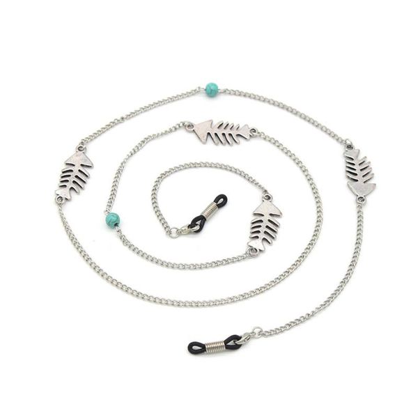 

sunglasses cases & bags silver link chain turquoise fish beads eyeglasses chains reading glasses strap cord holder neck headband accessories