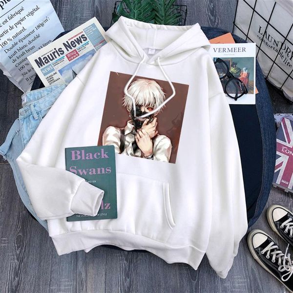 

men's hoodies & sweatshirts tokyo ghoul anime ken kaneki / yesprint male hooded hipster loose hip hop fleece hoodie autumn warm mens sp, Black