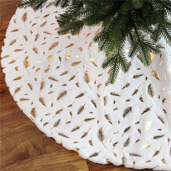 

christmas decorations decoration white plush tree skirt bronzing feather apron ornaments