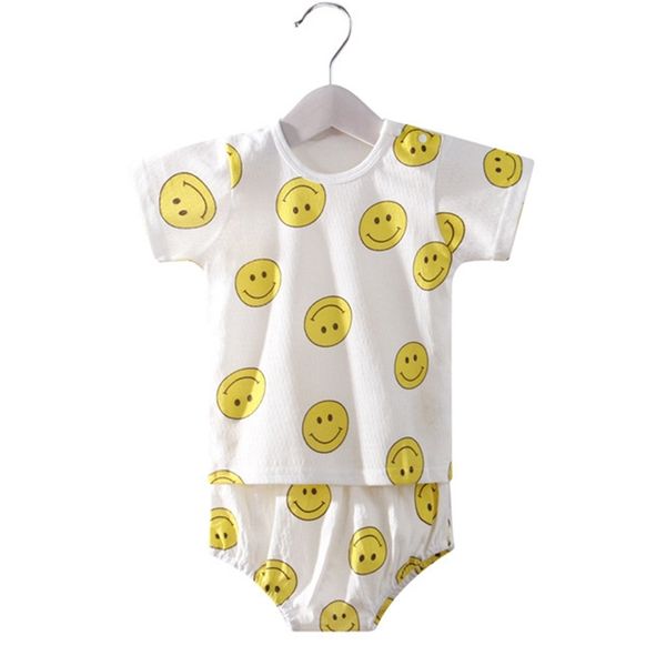 Pijama Bebek Kısa Kollu Pijama Giyim Yaz Bebek Kıyafetler Çocuklar Erkekler Kızlar Pamuk Elbise 211109 ayarlar