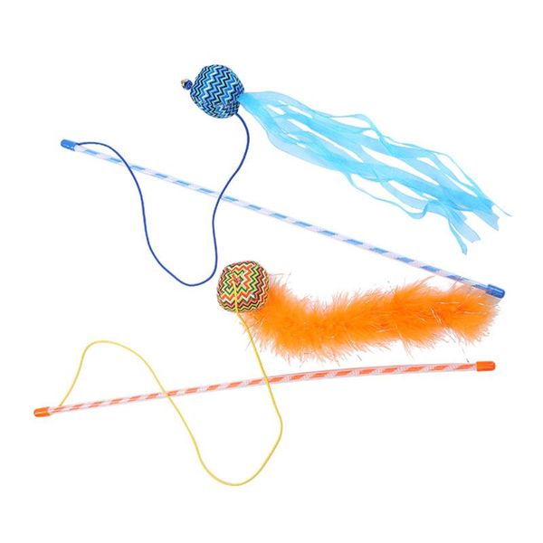 

cat toys 2pcs sound teaser wand rod pet interactive training plaything