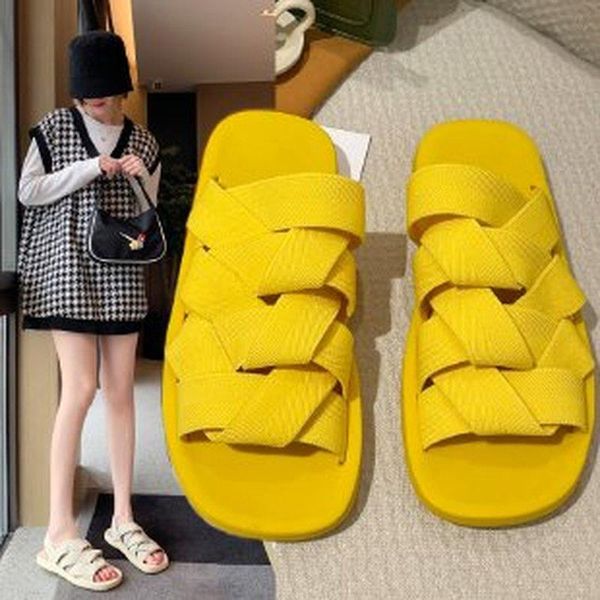 

slippers cross tie mule open toe ladies sandals flats beach slides fashion for women casual, Black