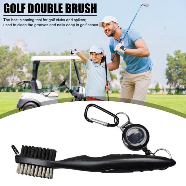 

golf training aids double sided cleaning tool zip-line carabiner club brush retractable for outdoor exercise sport ornaments