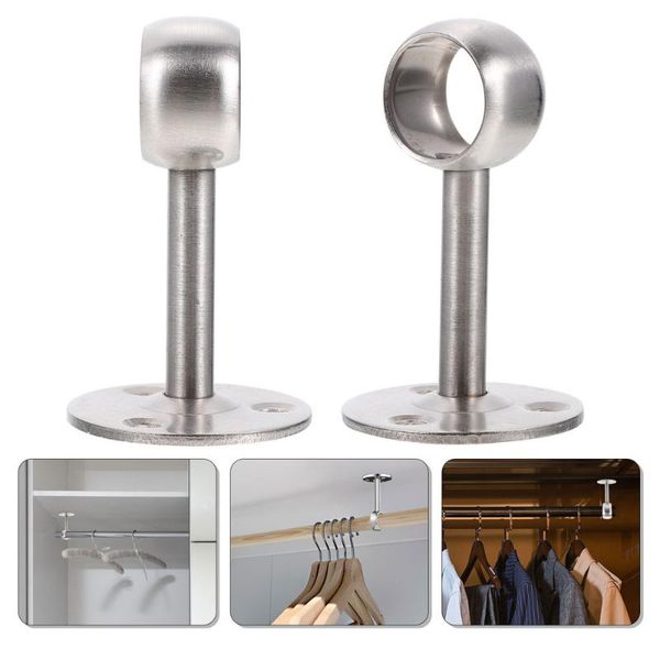 

handles & pulls 8pcs ceiling mount brackets closet rod holder wardrobe pole hooks