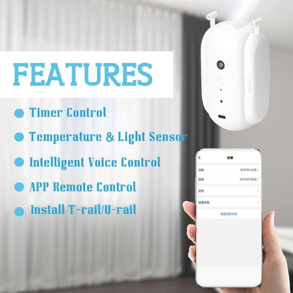 

smart home control tuya curtain motor bt voice switch electric robot app timer setup compatible alexa google
