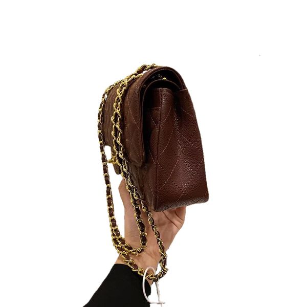 

designer women channel shoulder bag 6 colors genuine leather handbag gold hardware caviar cowhide messenger shoulder bags chain cross body p